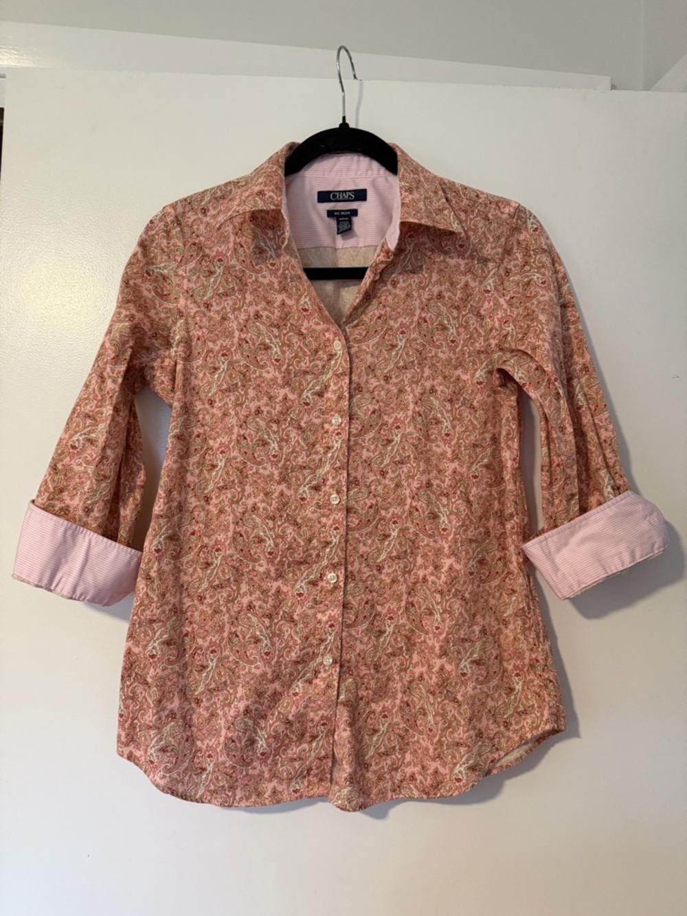 Chaps Women’s Pink Paisley Button-Down Shirt